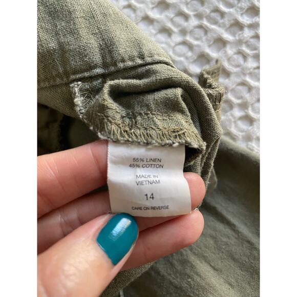 New York & Co Green Linen‎ Wide Leg Chino Pants Sz 14 - Picture 12 of 12